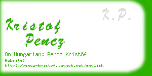 kristof pencz business card