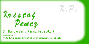 kristof pencz business card